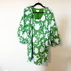 Kate Spade x target Classic Rose Poplin‎ Long Sleeve Mini Dress large